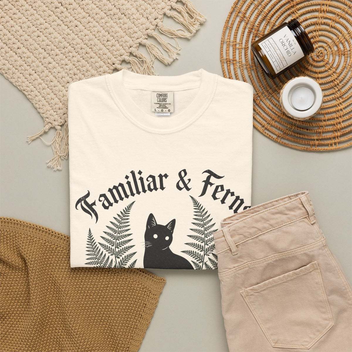 Familiar & Ferns T-shirt - Ivory - Flat Lay