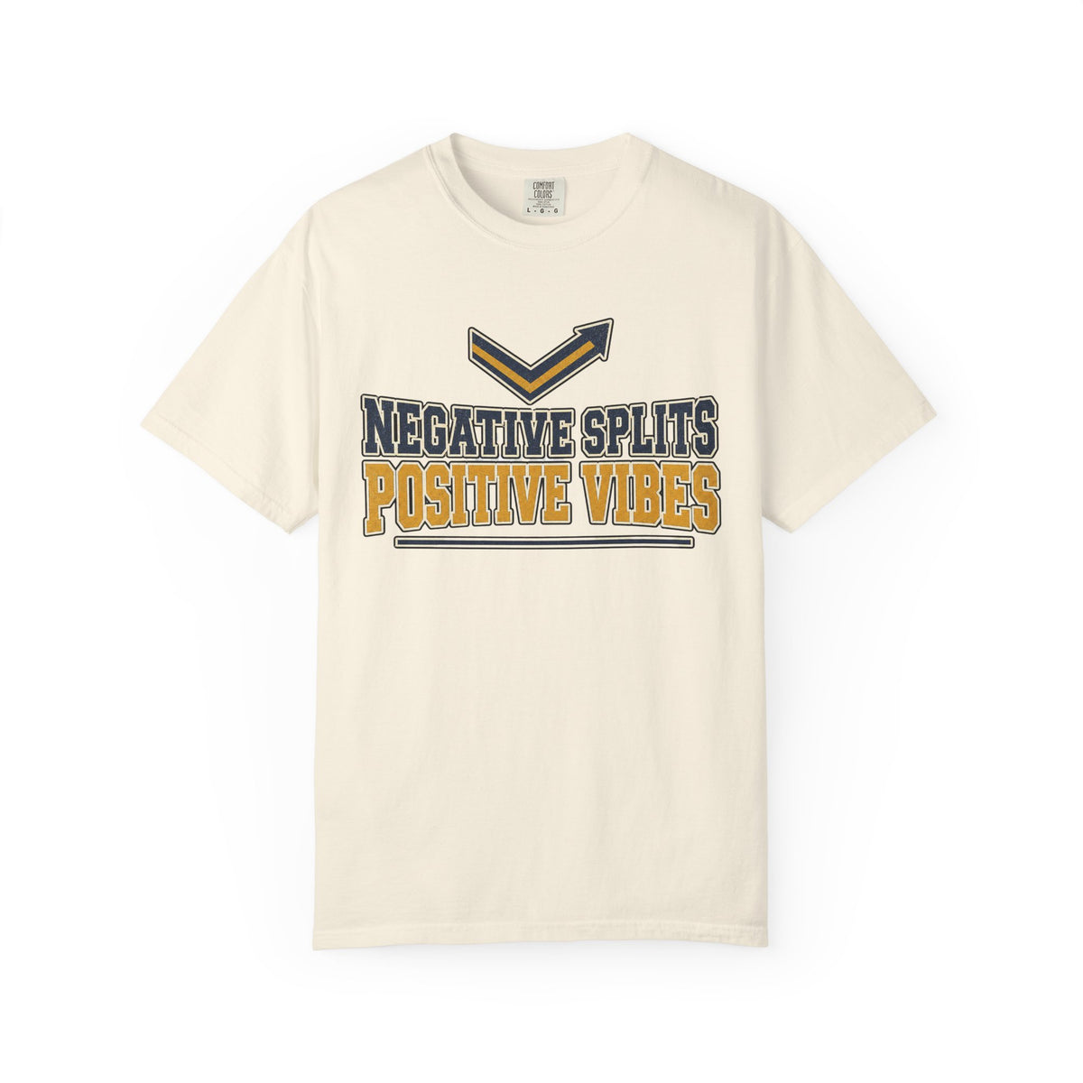 Negative Splits Positive Vibes T-shirt - Ivory - On Model Side