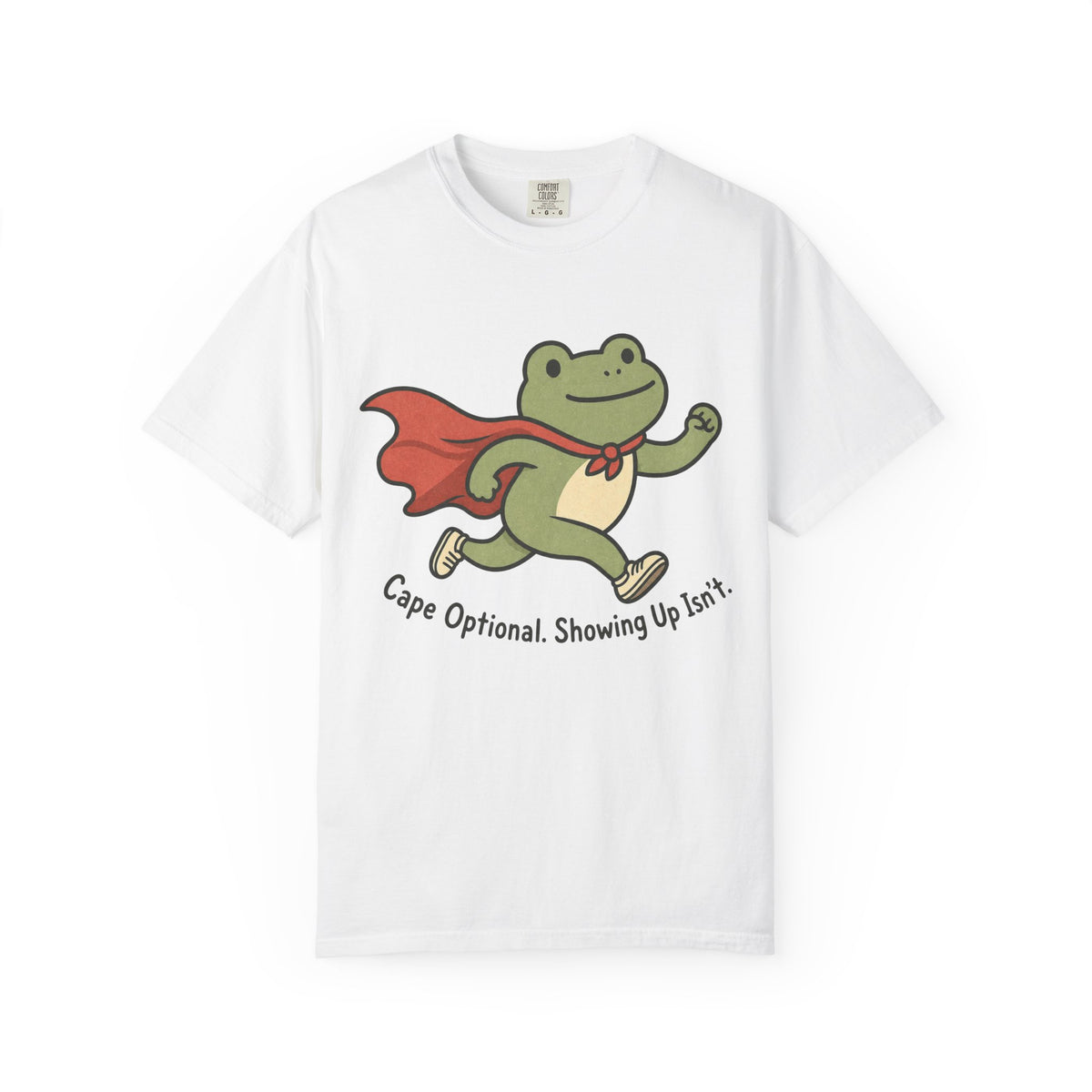 Superhero Frog Running T-shirt - White - on model side