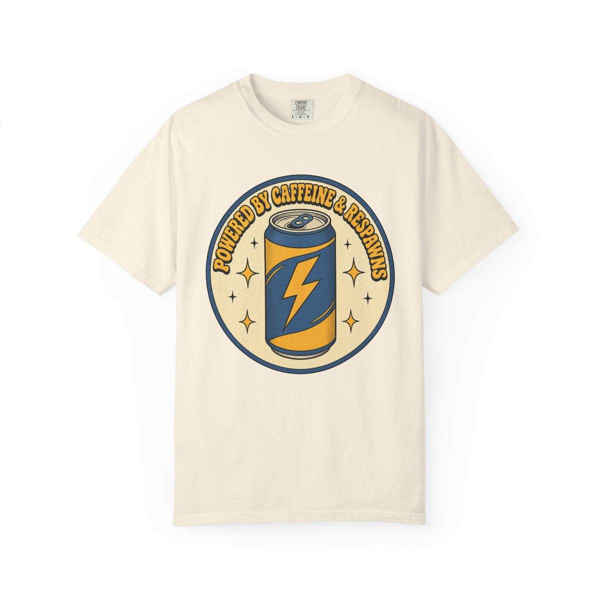 Caffeinated Energy Can T-shirt - Ivory - On Model Side