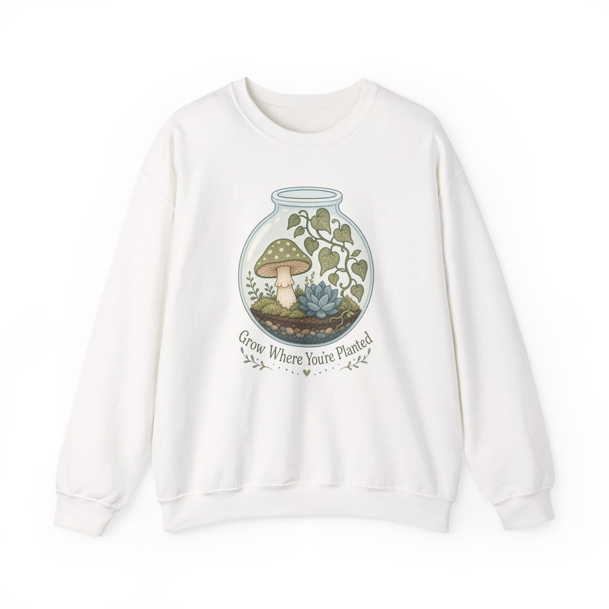 Grow Where You're Planted Sweatshirt - White - Flat Lay