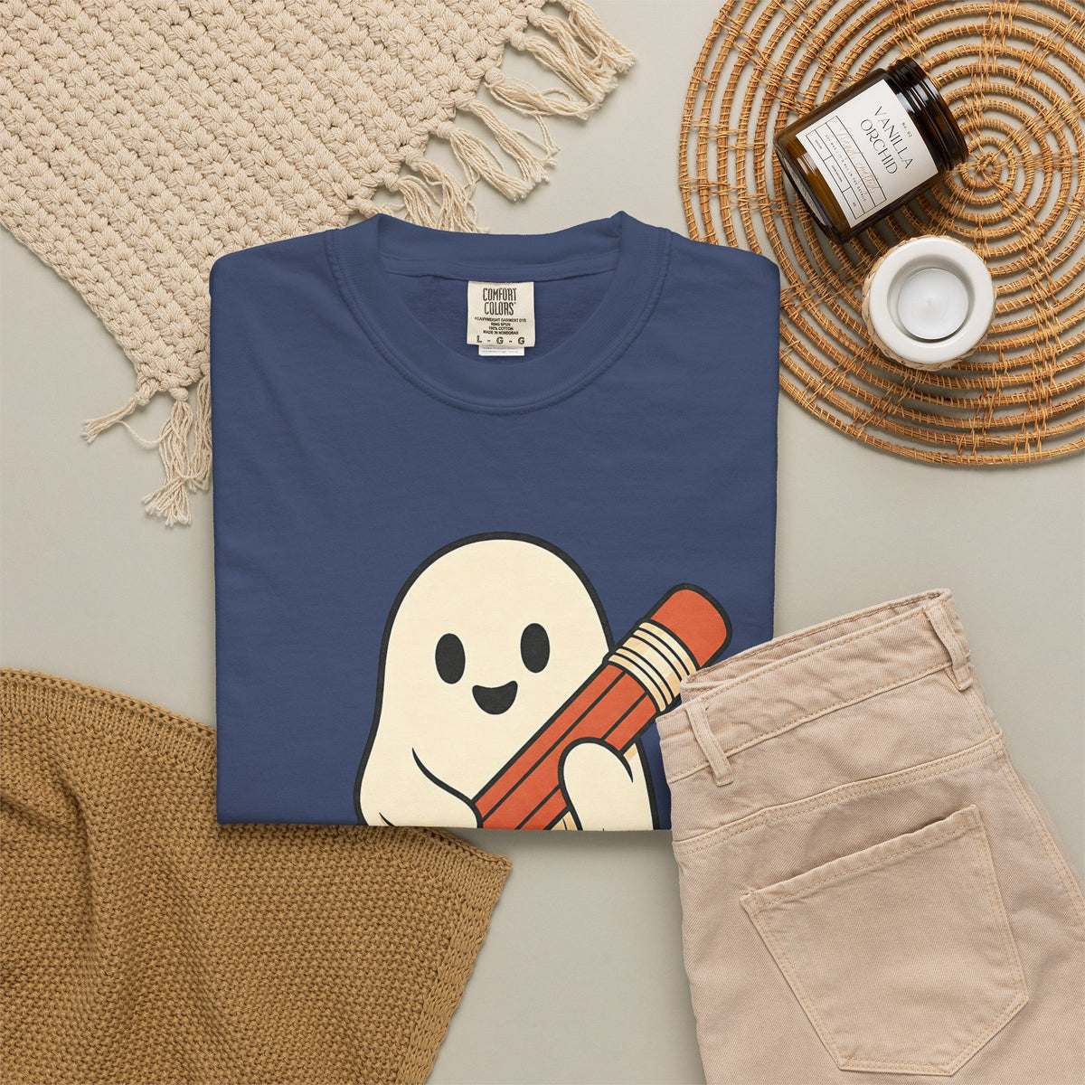 Teaching Little Monsters T-shirt - China Blue - Flat Lay