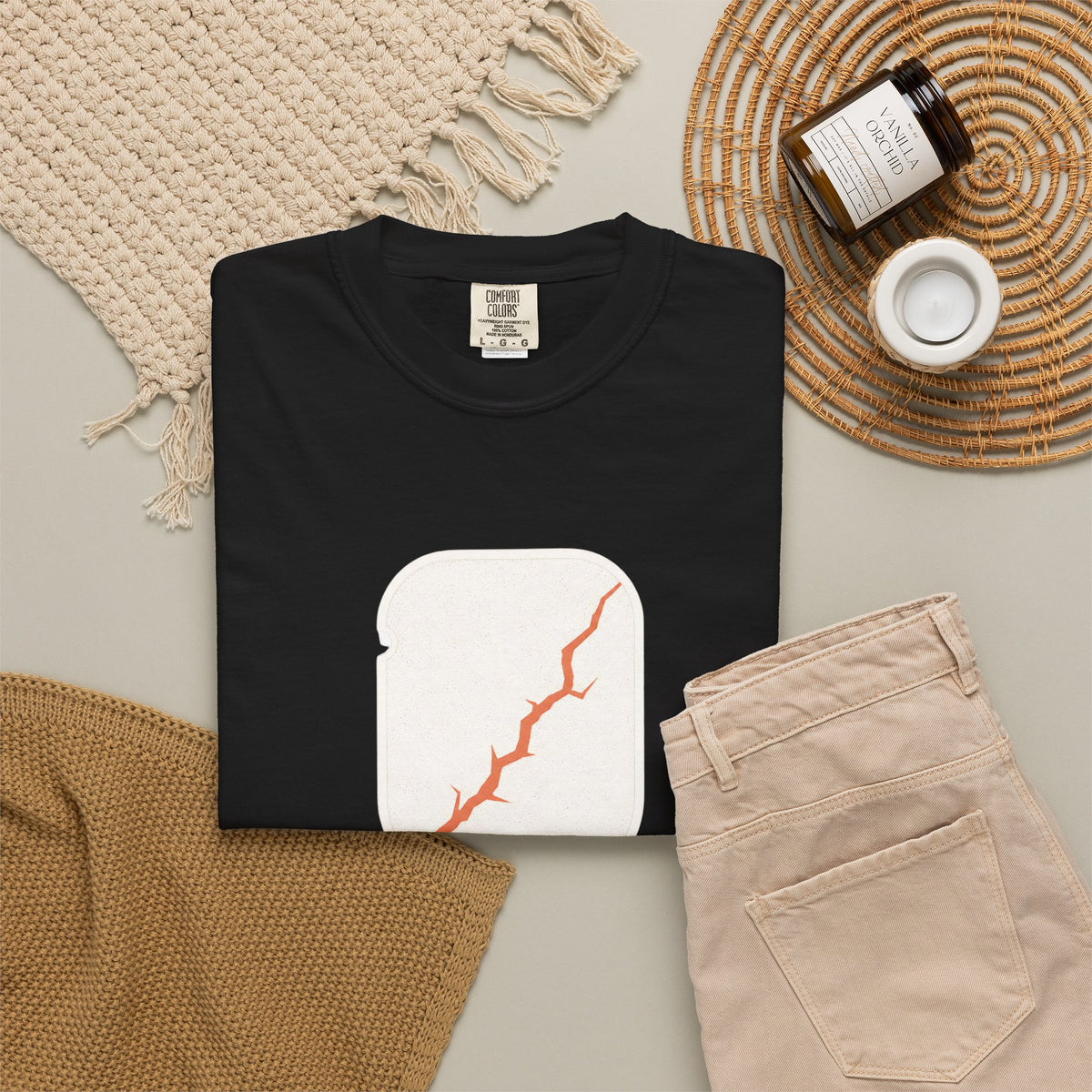 Pickleball Paddle Graphic T-Shirt - Black - Flat Lay