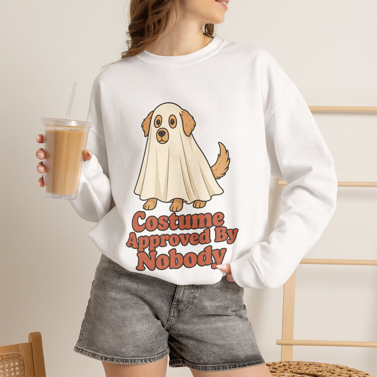 Costume Approved By Nobody Sweatshirt - White - On Model Female