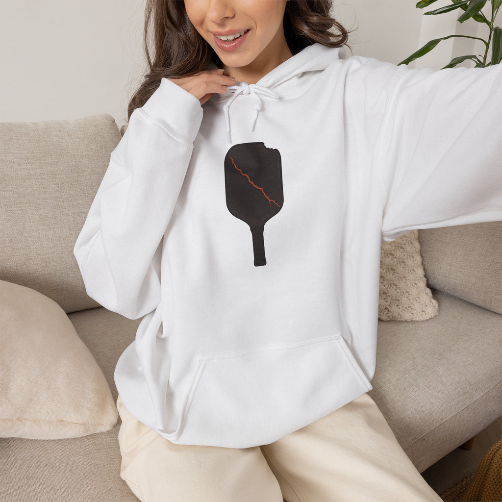 Pickleball Paddle Graphic Hoodie - White - On Model Female