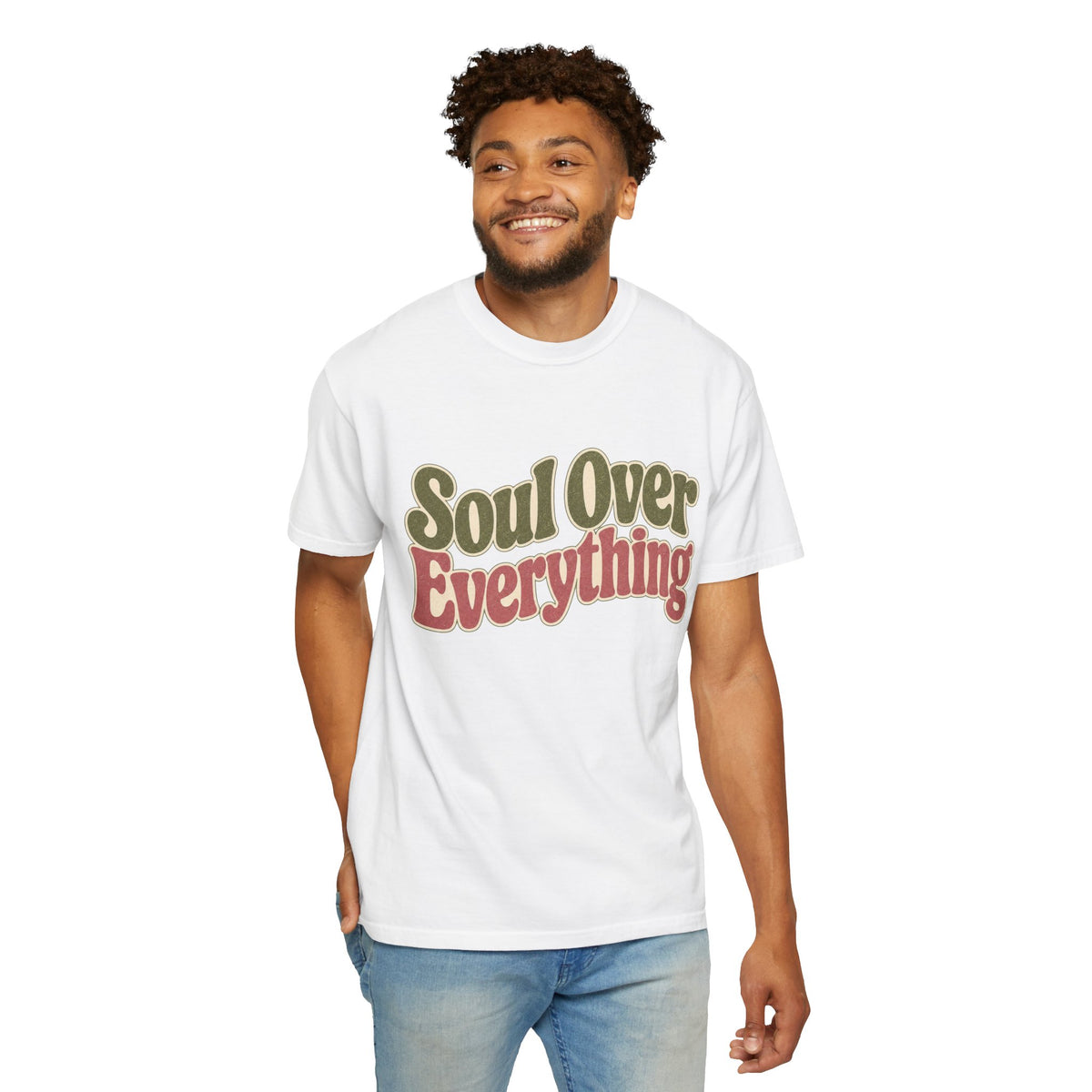 Soul Over Everything T-shirt - White - On Model Front