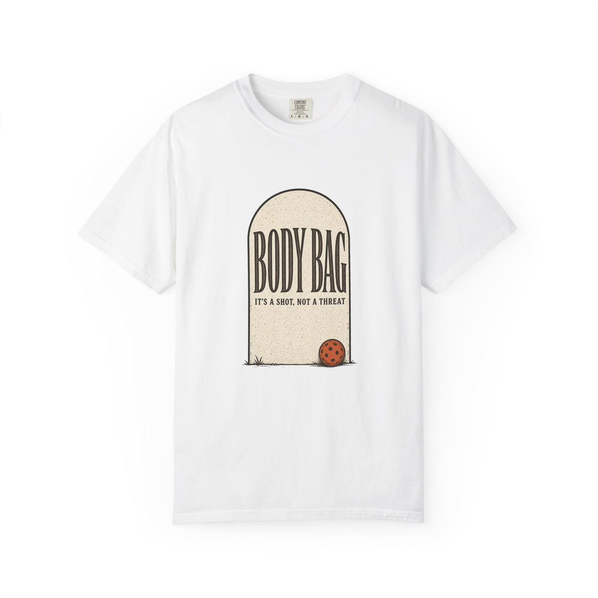 BODY BAG It's a Shot, Not a Threat T-Shirt - White - Front