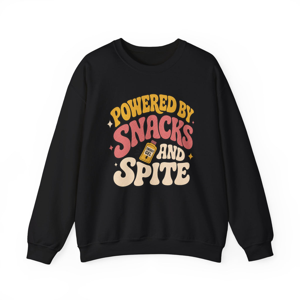 Powered by Snacks and Spite Sweatshirt - Black - Front