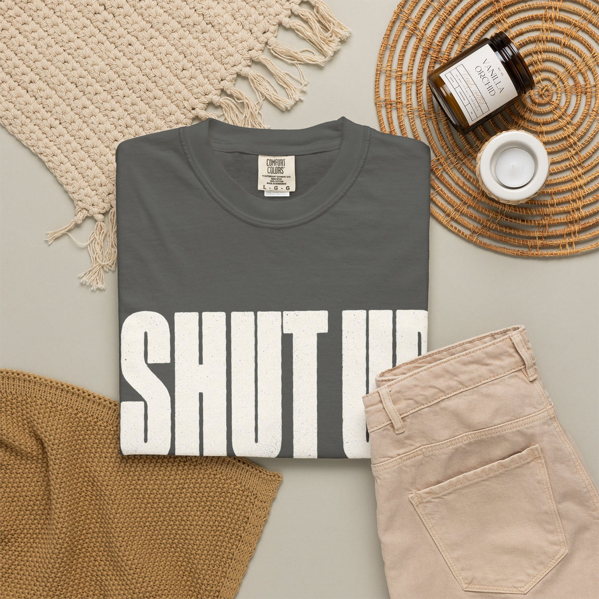 Shut Up and Dink T-Shirt - Pepper - Flat Lay