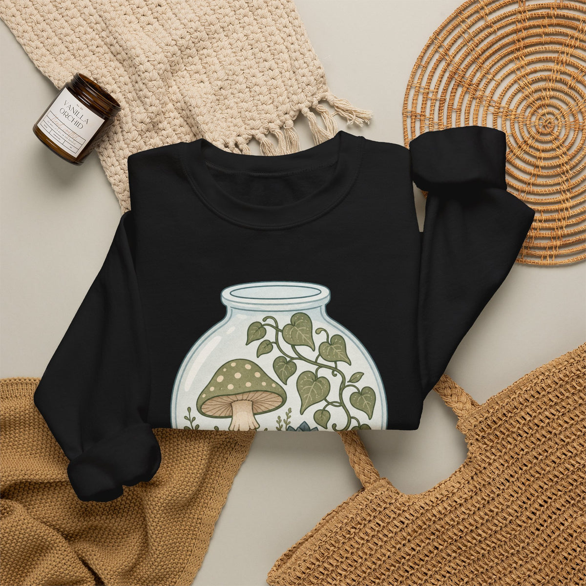 Grow Where You're Planted Sweatshirt - Black - Flat Lay
