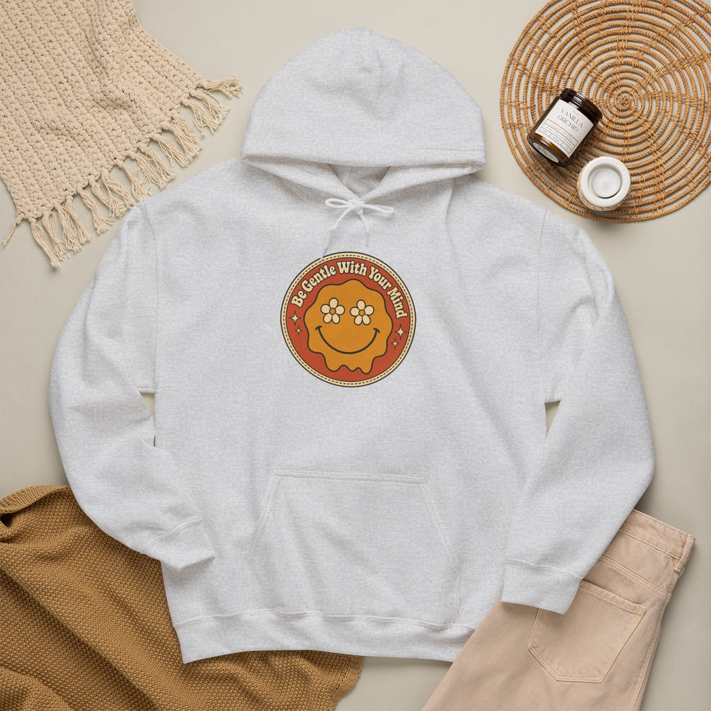 Be Gentle With Your Mind Hoodie - Ash - flat lay