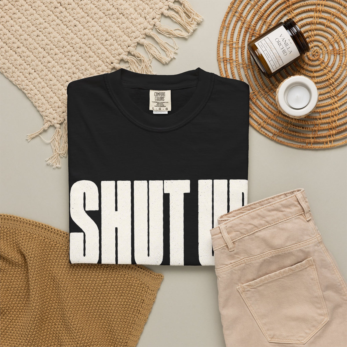 Shut Up and Dink T-Shirt - Black - Flat Lay