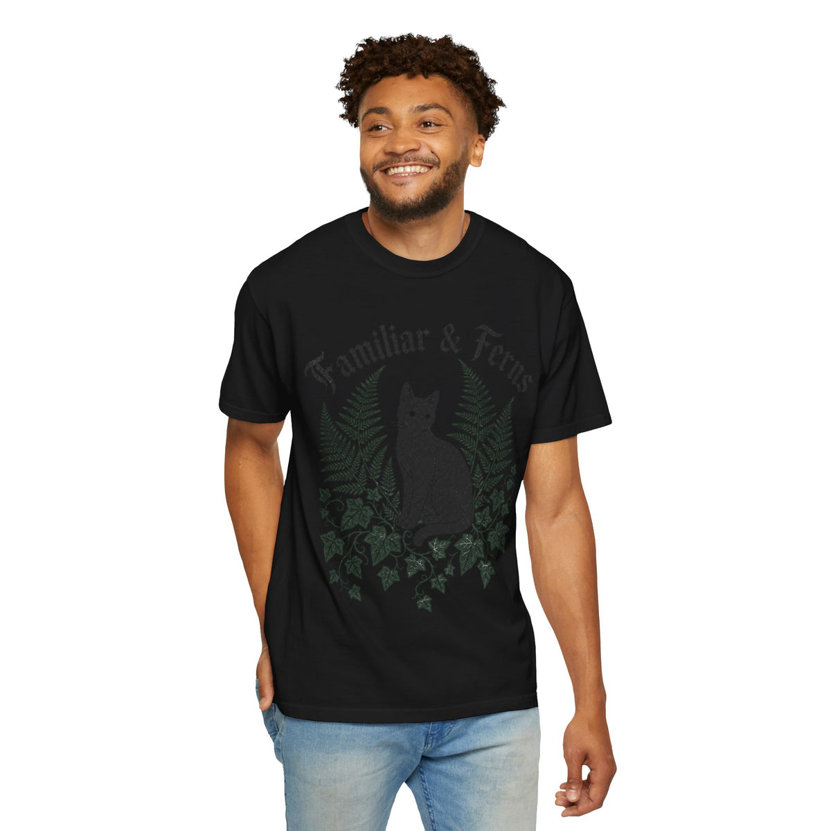 Familiar & Ferns T-shirt - Black - On Model Front