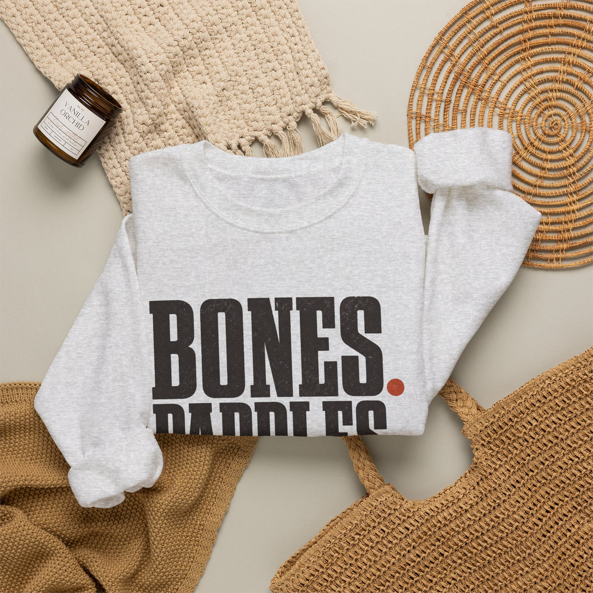 Bones Paddles Backhands Sweatshirt - Ash - Flat Lay