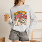 Powered by Snacks and Spite Sweatshirt - Ash - flat lay1