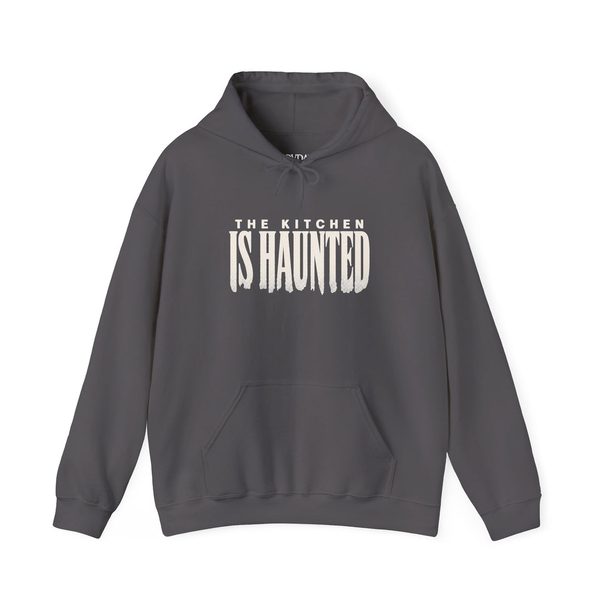 The Kitchen Is Haunted Hoodie - Charcoal - Flat Lay