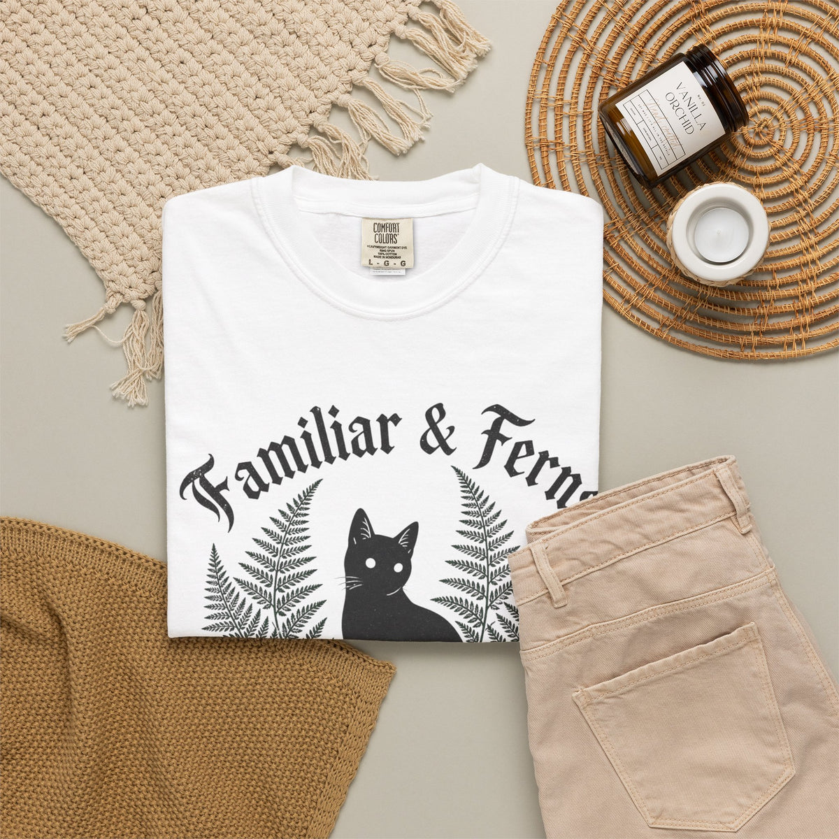 Familiar & Ferns T-shirt - White - Flat Lay