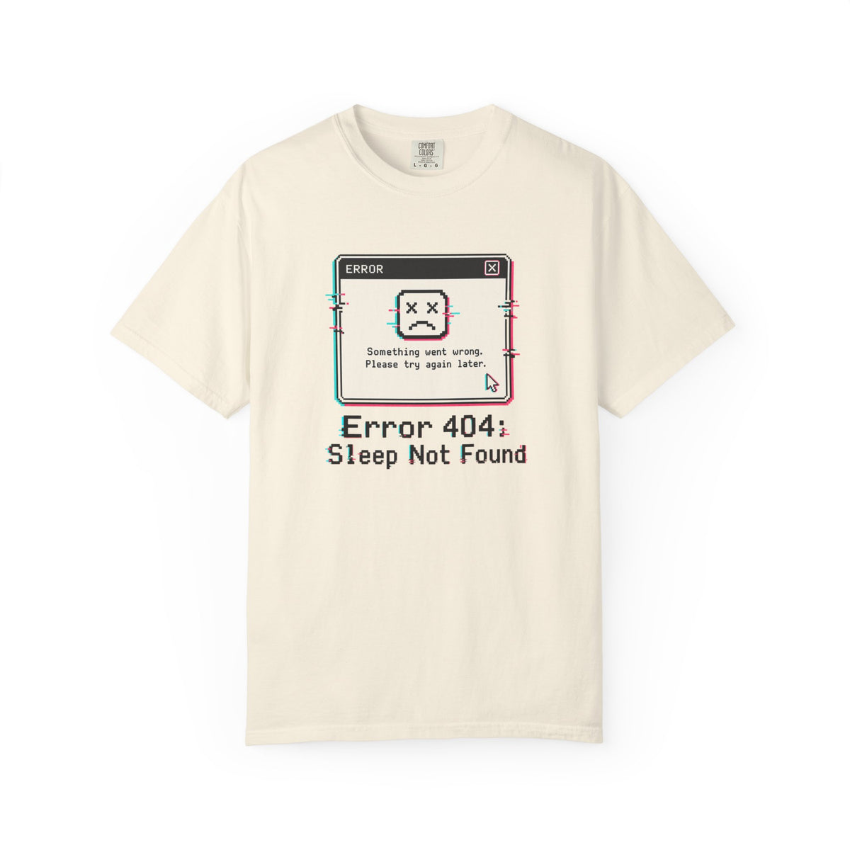 Error 404 Sleep Not Found T-Shirt - Ivory - On Model Side