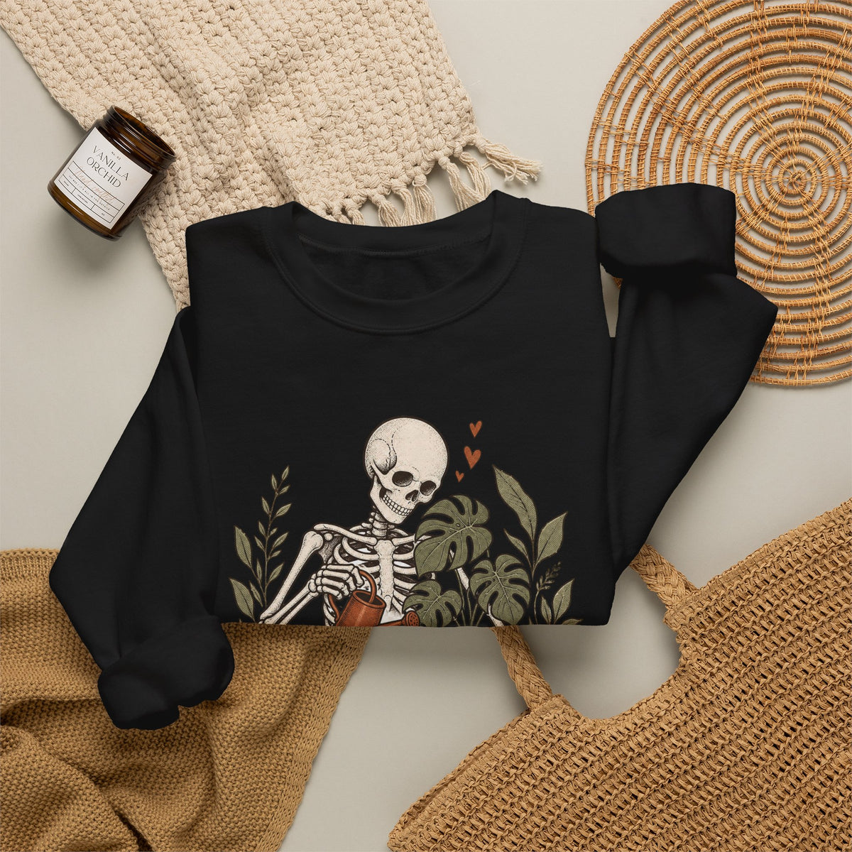 Growing Through It Sweatshirt - Black - flat lay