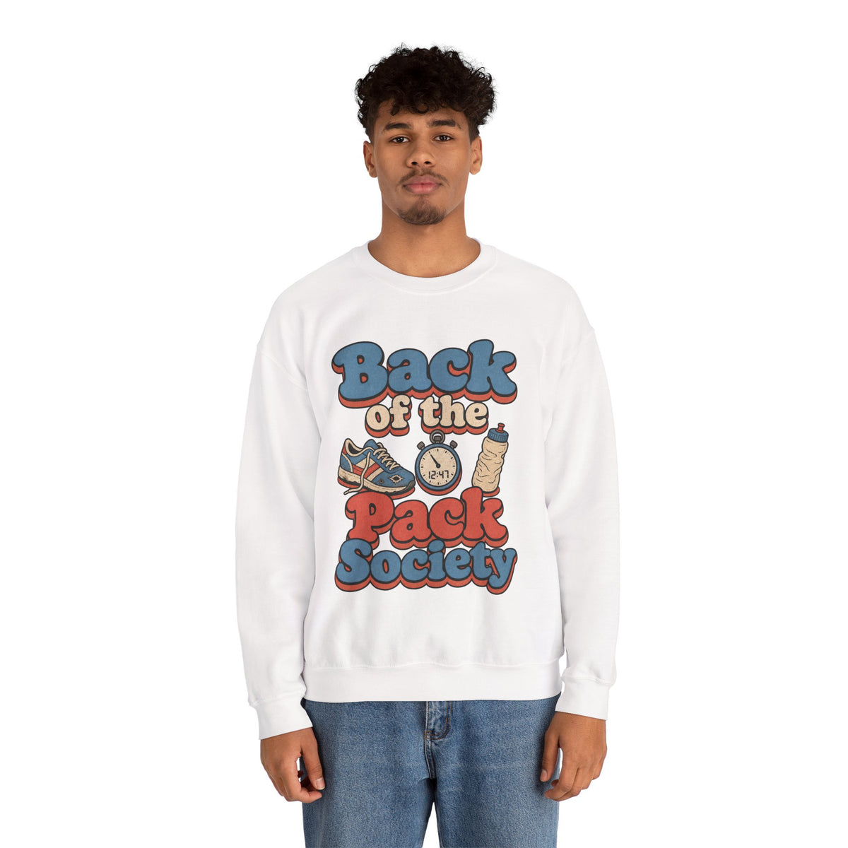 Back of the Pack Society Sweatshirt - White - On Model Male