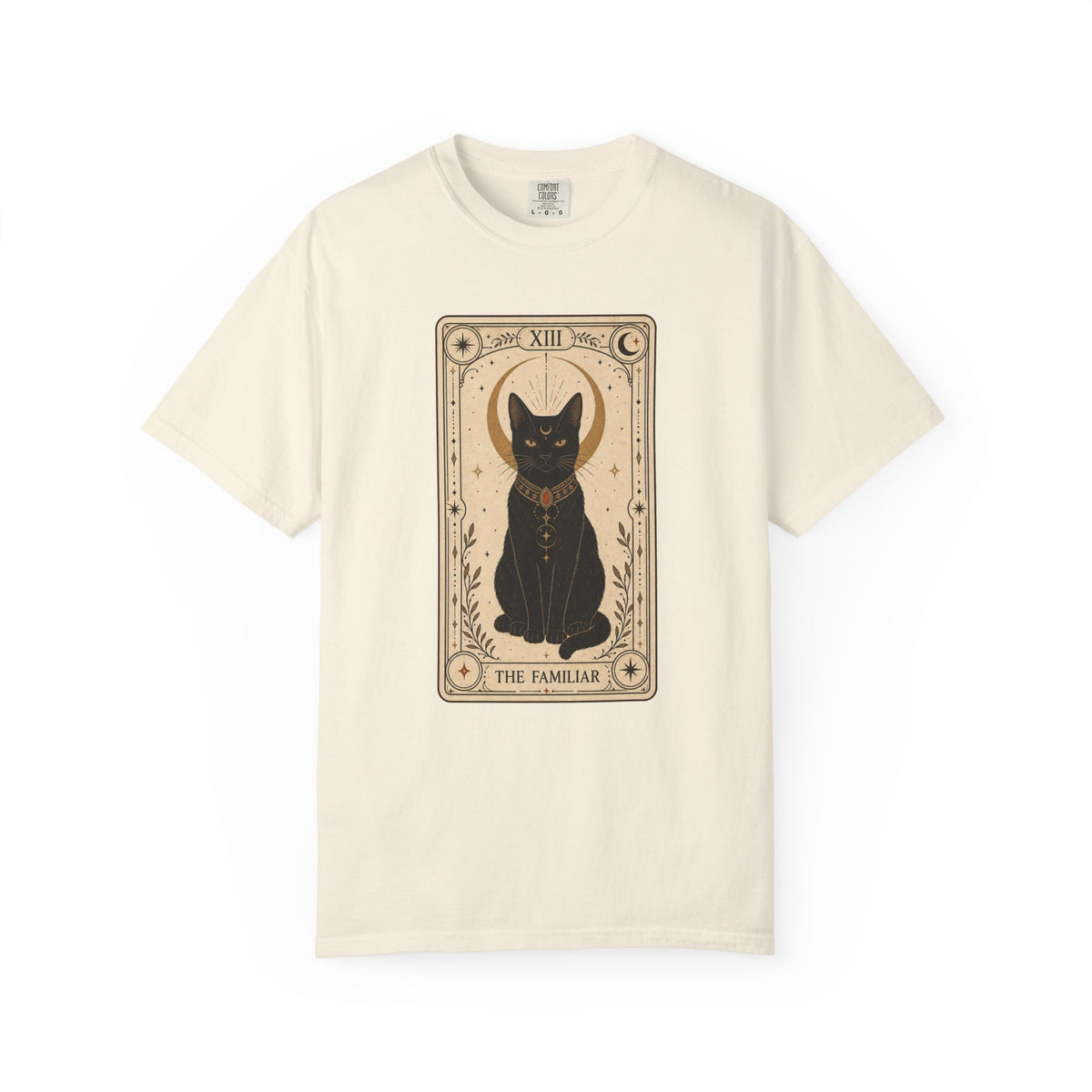 Black Cat Tarot Card T-shirt - Ivory - Front