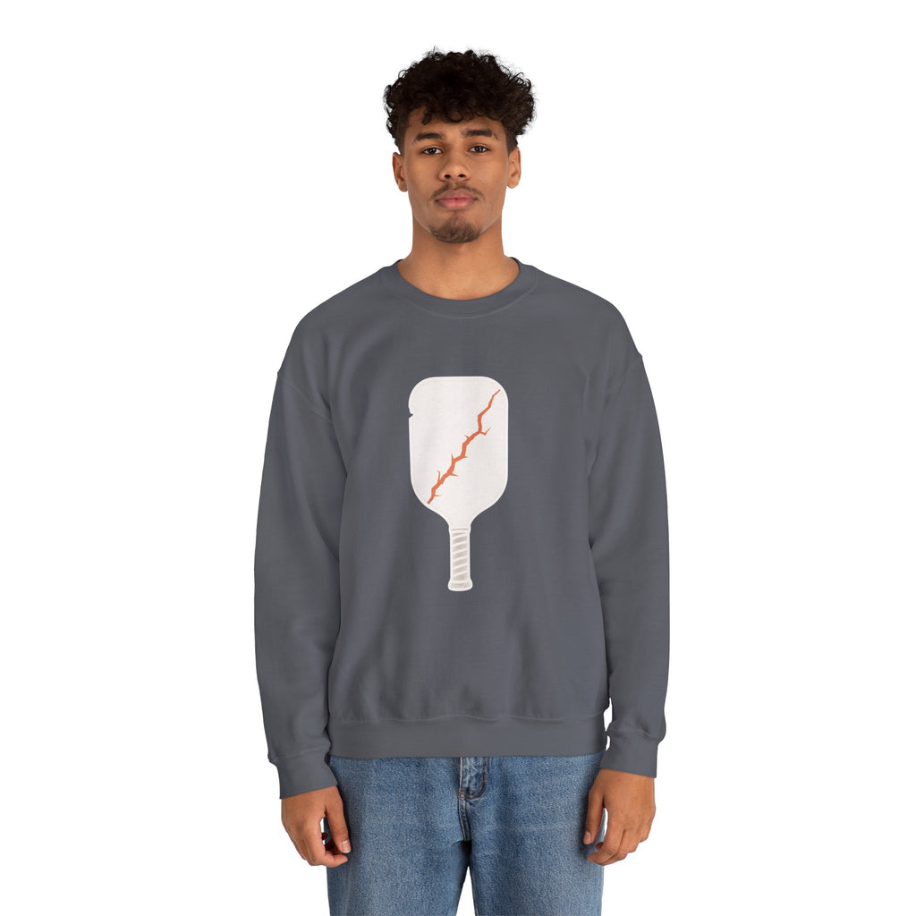 Pickleball Paddle Graphic Sweatshirt - Charcoal - On Model Male