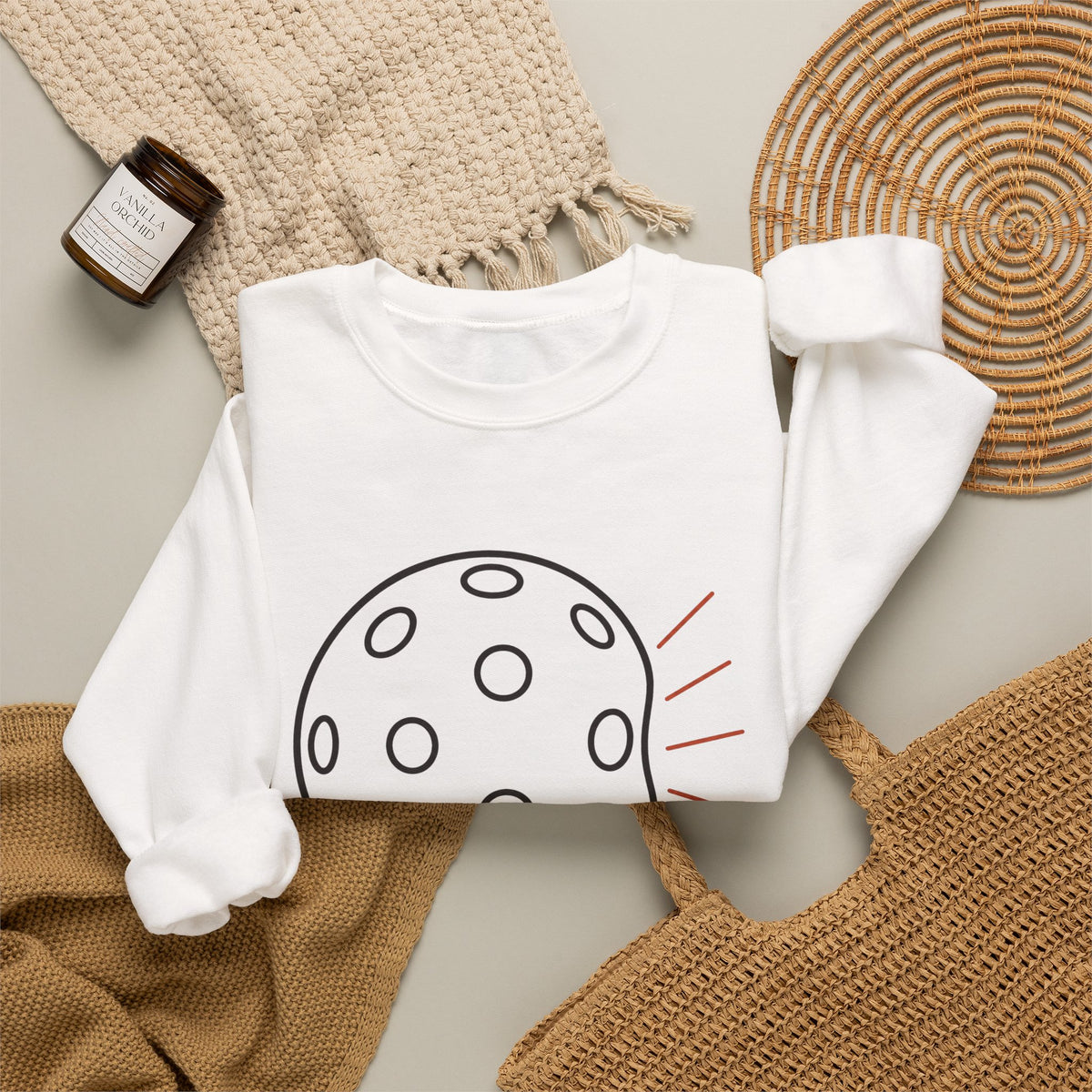 Danger's Gonna Bang Sweatshirt - White - Flat Lay