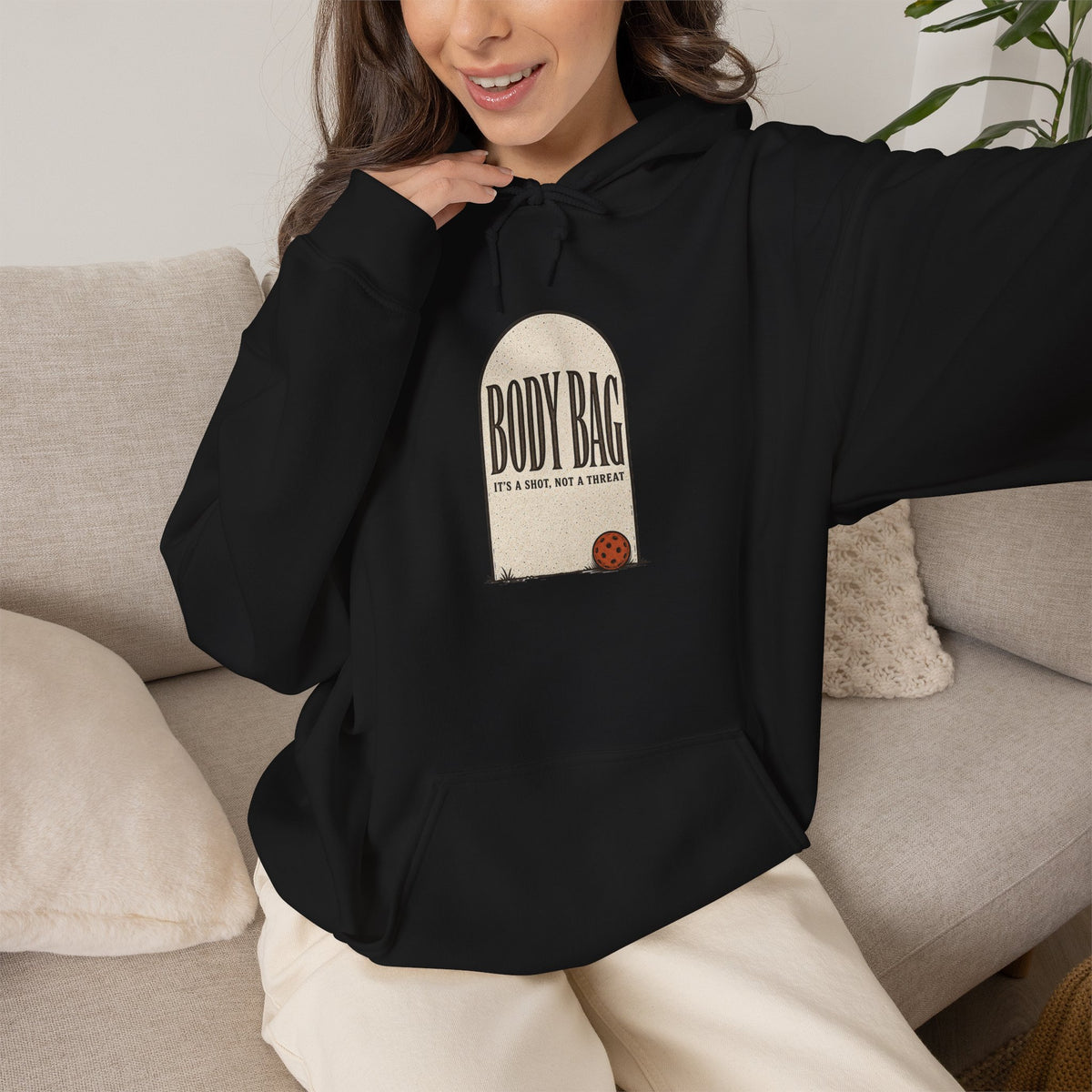 BODY BAG It's a Shot, Not a Threat Hoodie