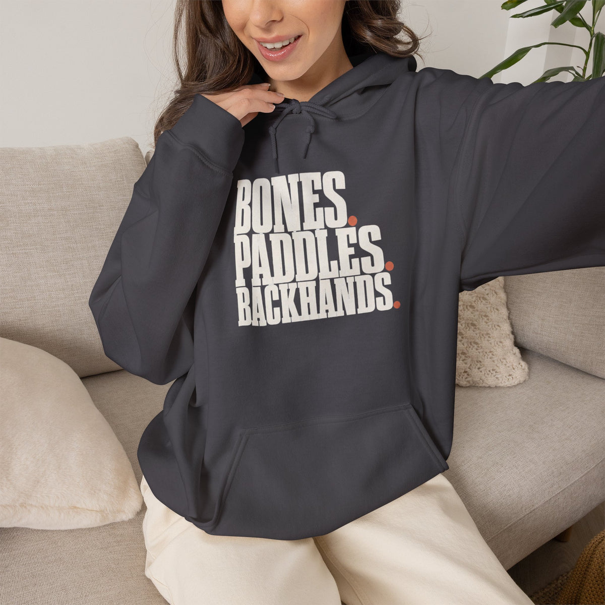 Bones Paddles Backhands Hoodie - Charcoal - On Model Female