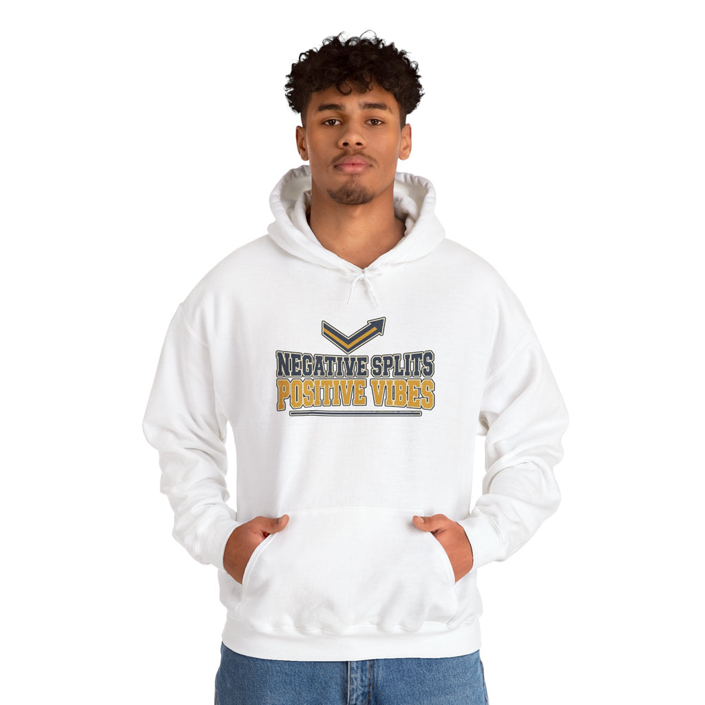 Negative Splits Positive Vibes Hoodie - White - On Model Male