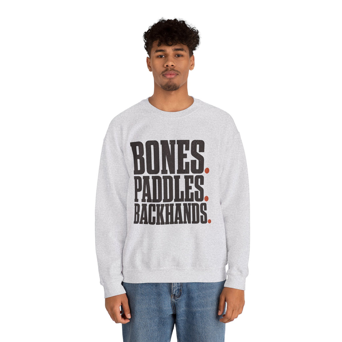 Bones Paddles Backhands Sweatshirt - Ash - On Model Male