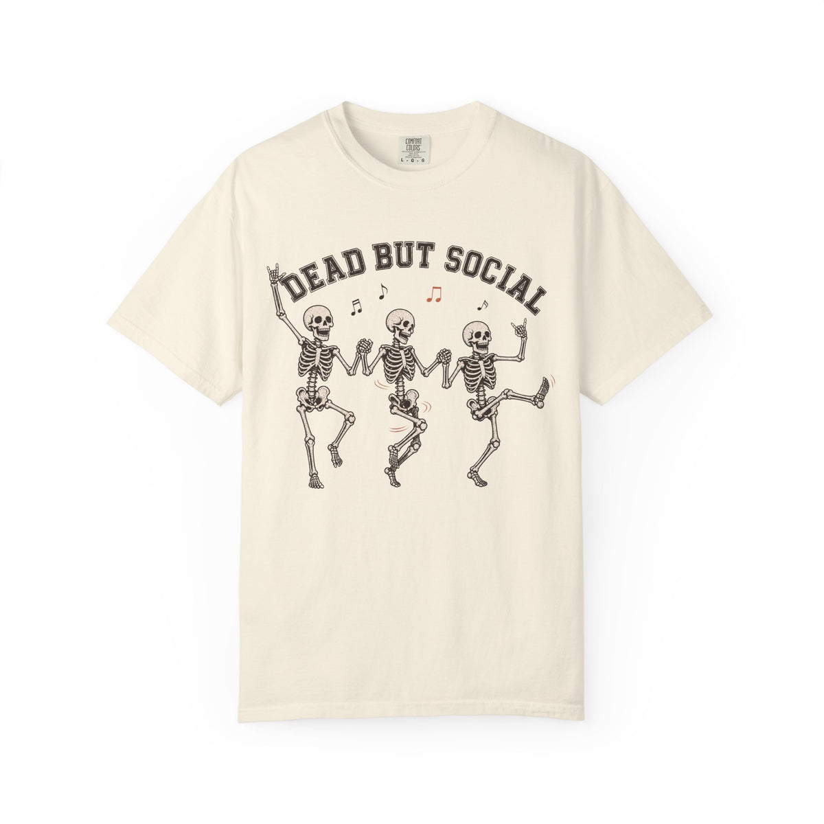 Dead But Social T-Shirt - Ivory - on model side