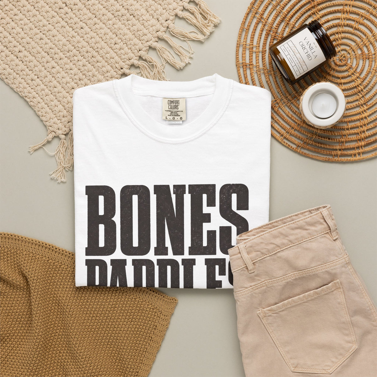 Bones Paddles Backhands T-Shirt - White - Flat Lay