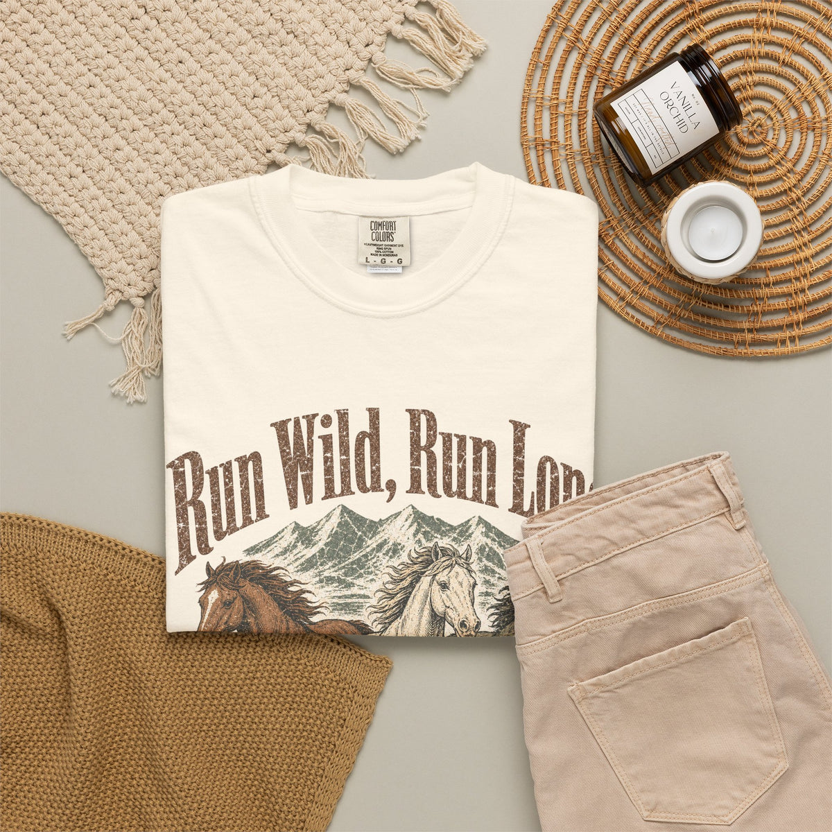 Run Wild Run Long T-shirt - Ivory - Flat Lay