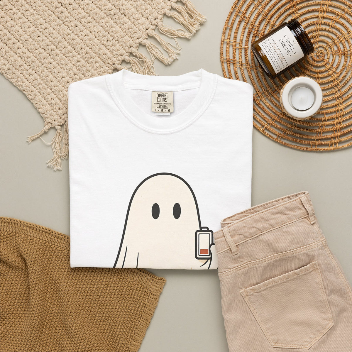 Running On Empty Since October T-Shirt - White - Flat Lay