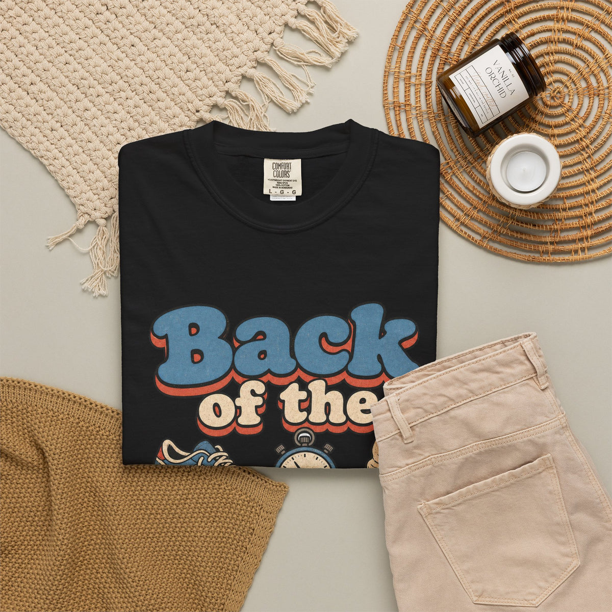 Back of the Pack Society T-shirt - Black - flat lay