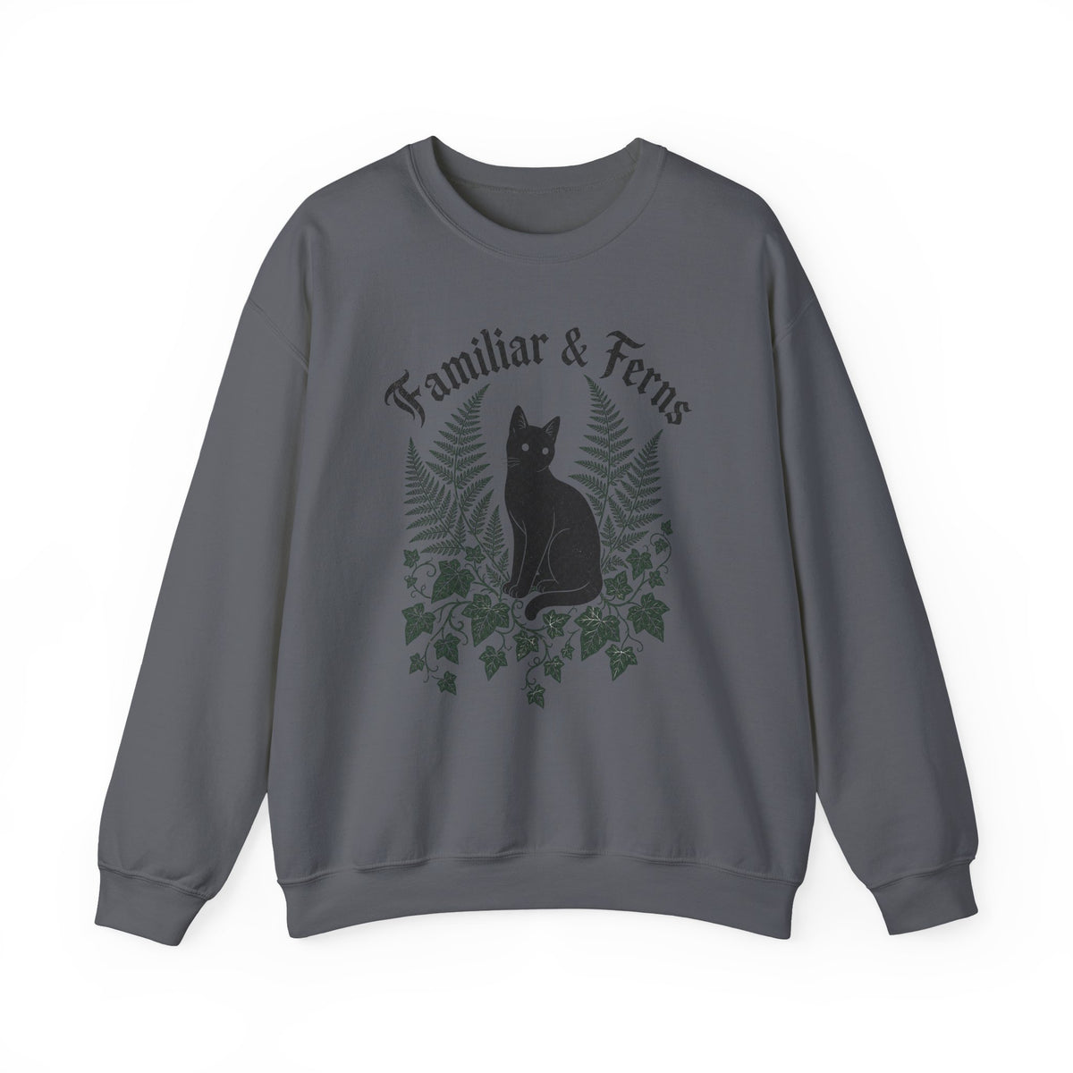 Familiar & Ferns Sweatshirt - Charcoal - Flat Lay