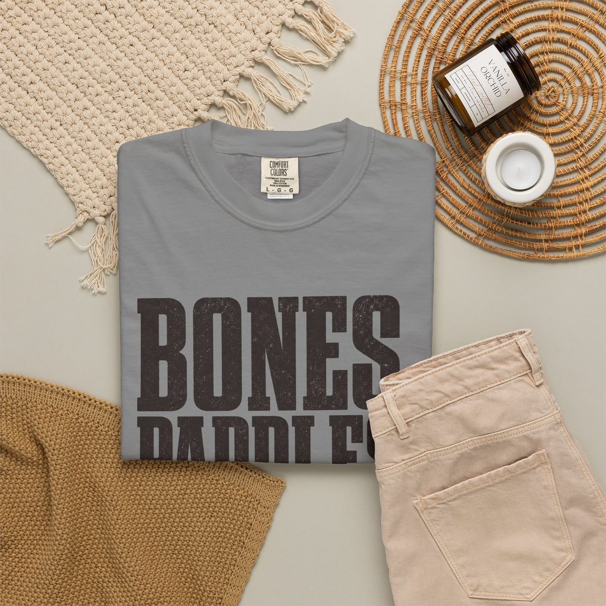 Bones Paddles Backhands T-Shirt - Grey - Flat Lay