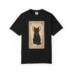 Black Cat Tarot Card T-shirt - Black - on model side
