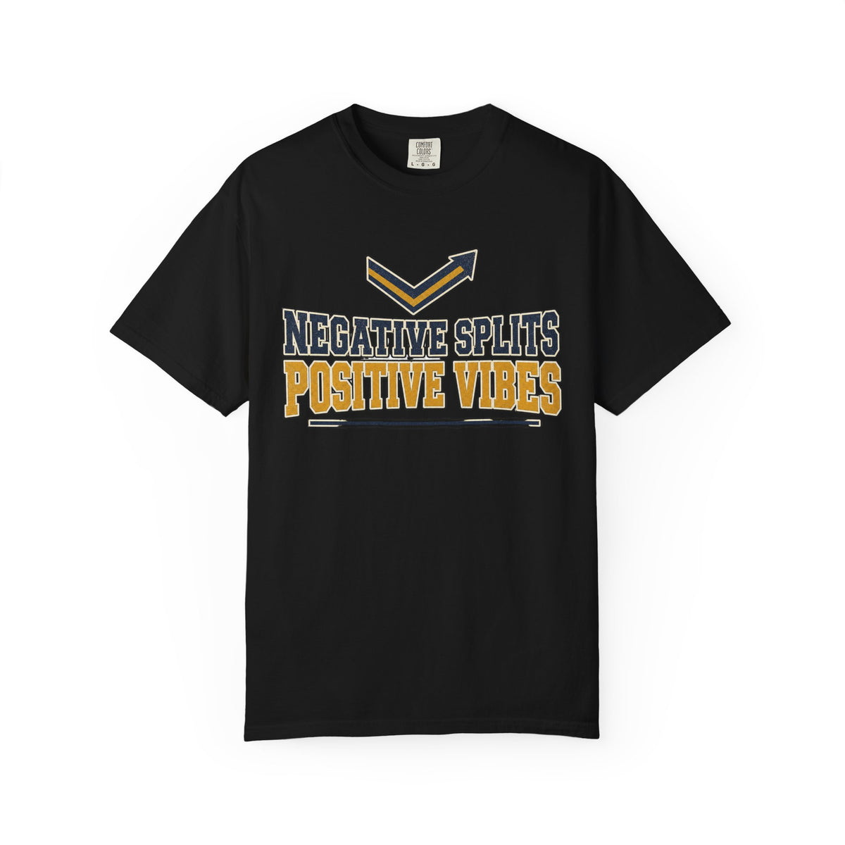 Negative Splits Positive Vibes T-shirt - Black - On Model Side