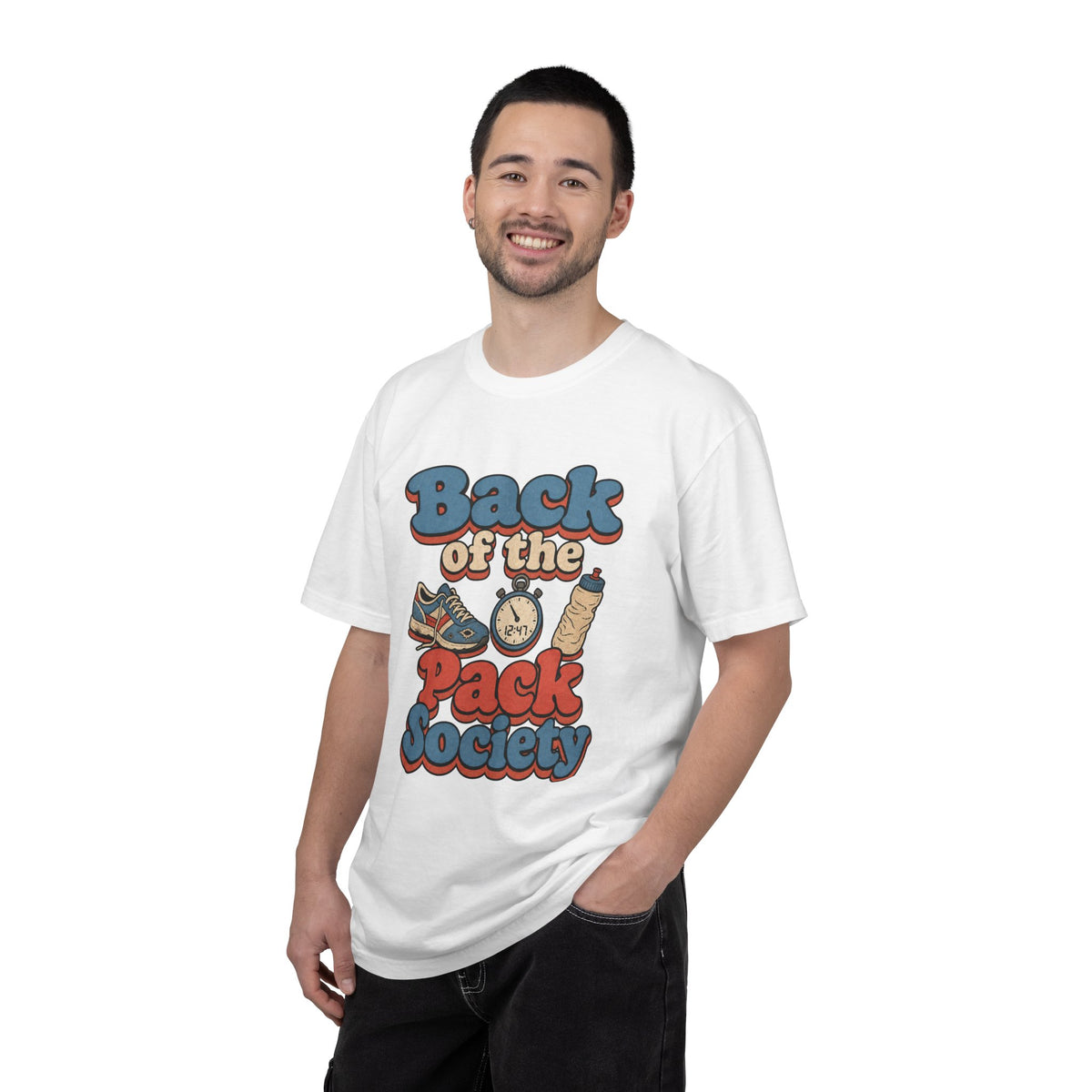 Back of the Pack Society T-shirt - White - On Model Male