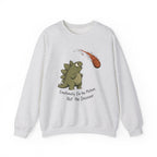 Emotionally I’m the Meteor Dinosaur Sweatshirt - Ash - Front
