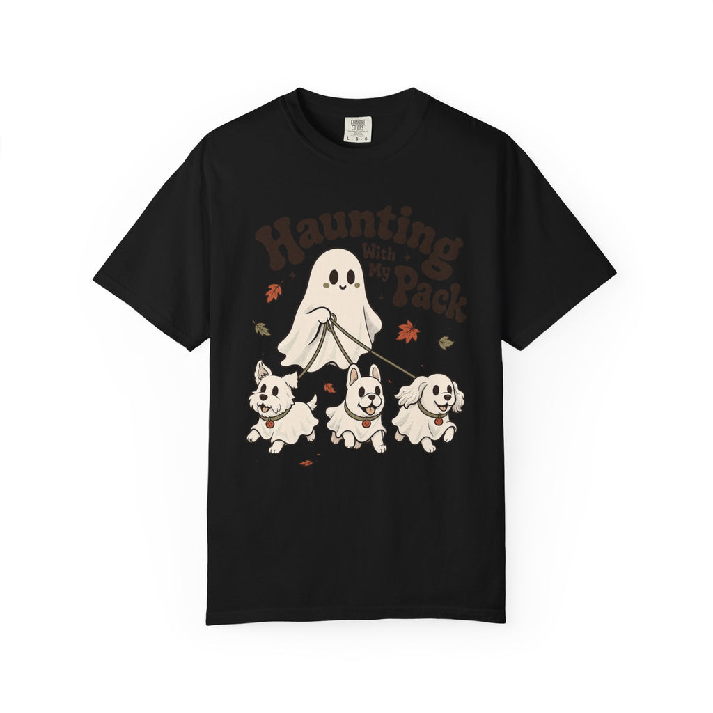 Haunting With My Pack T-shirt - Black - on model side