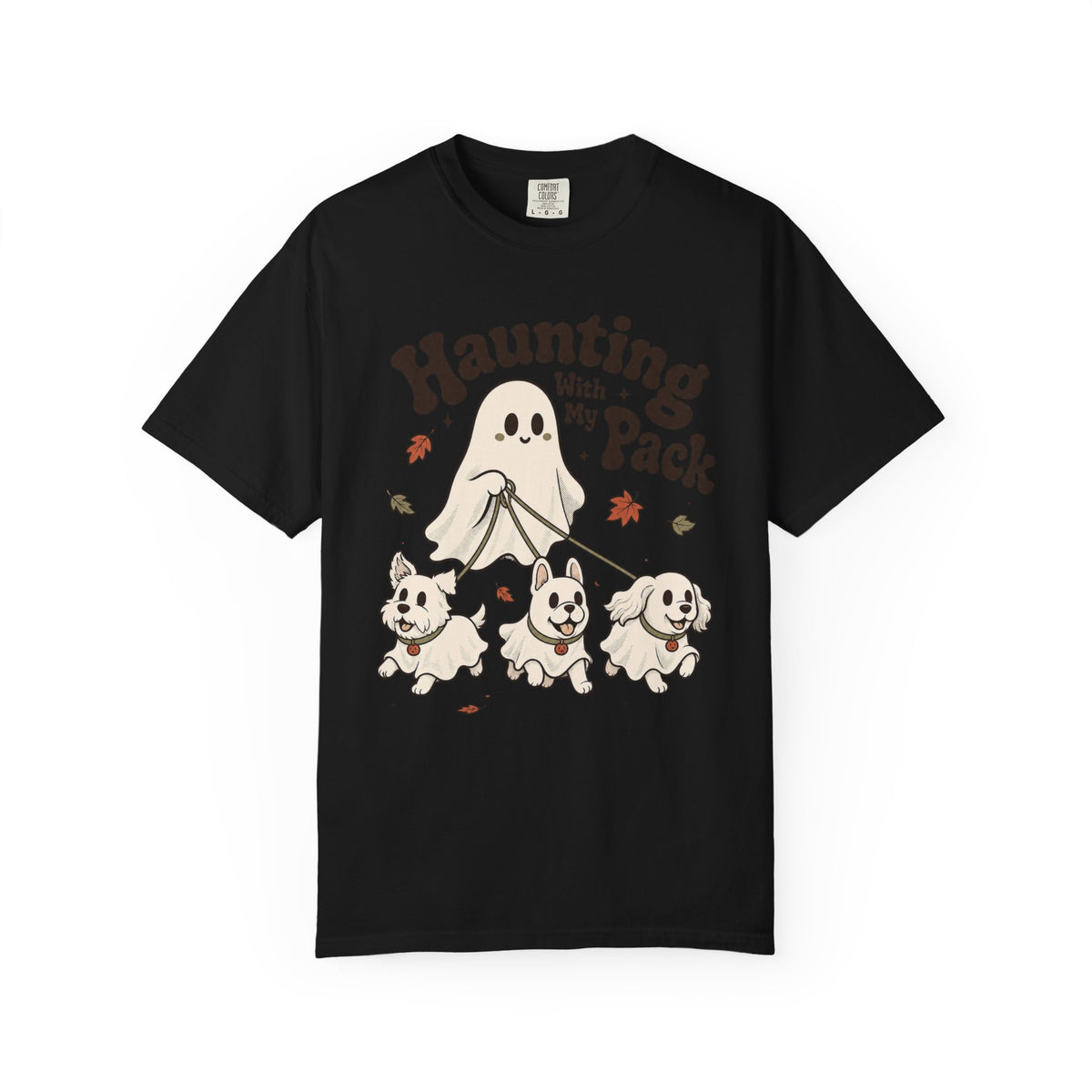Haunting With My Pack T-shirt - Black - on model side