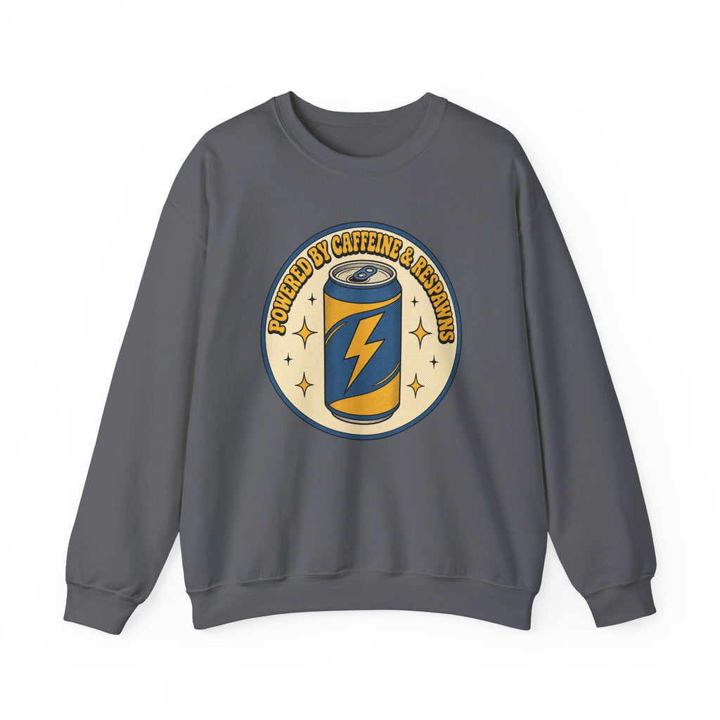 Caffeinated Energy Can Sweatshirt - Charcoal - Flat Lay