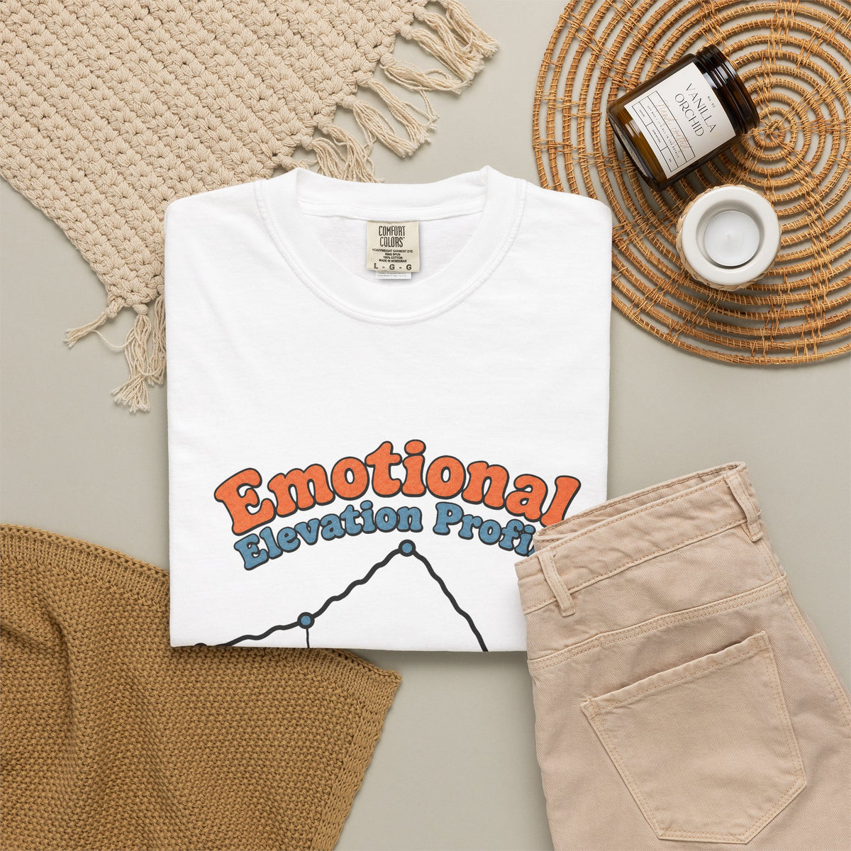 Emotional Elevation Profile T-shirt - White - Flat Lay