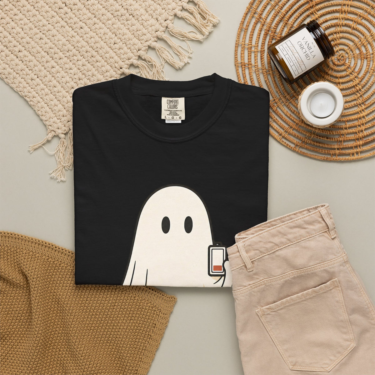Running On Empty Since October T-Shirt - Black - Flat Lay