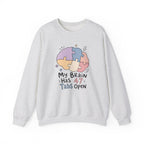 My Brain Has 47 Tabs Open Sweatshirt - Ash - Flat Lay