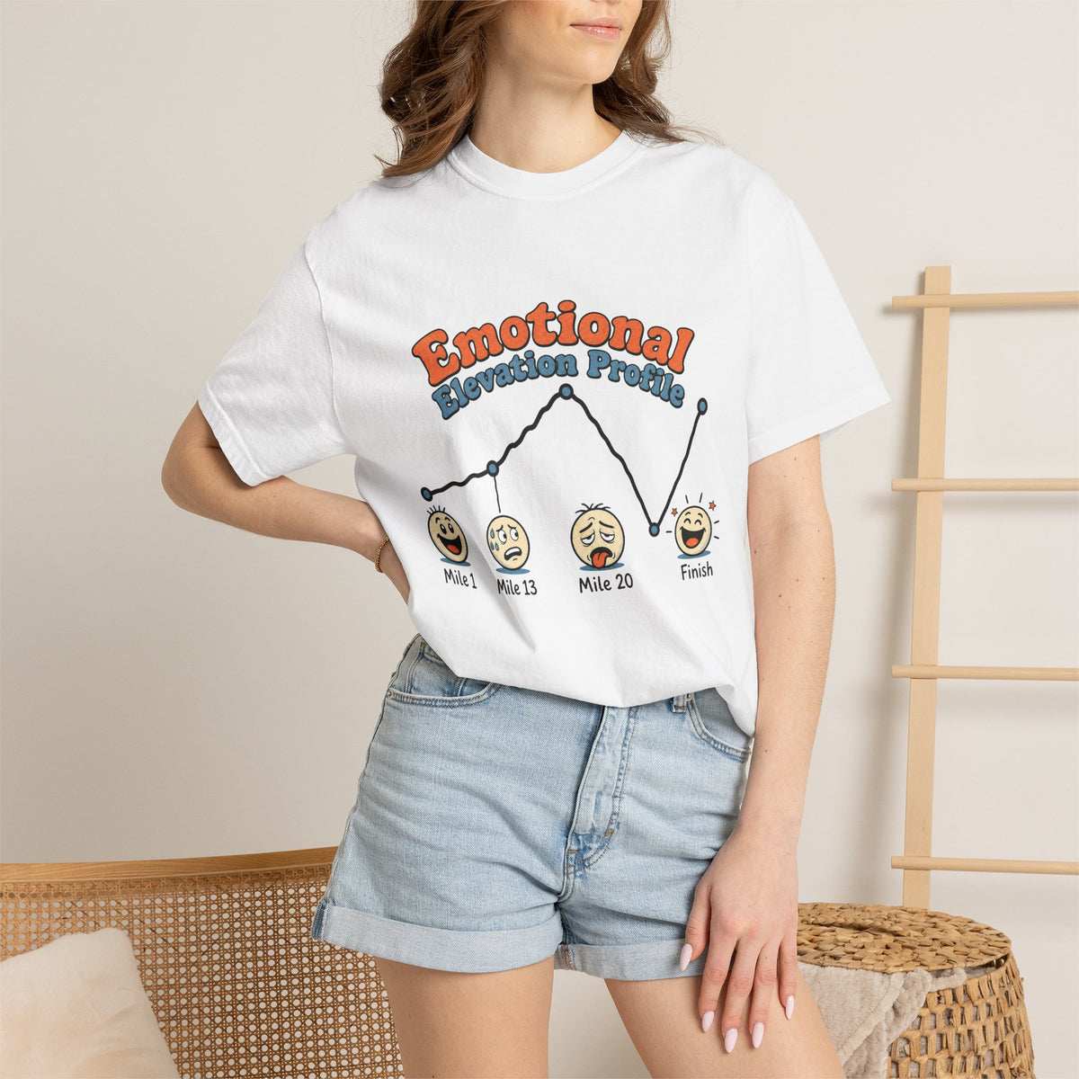 Emotional Elevation Profile T-shirt - White - On Model Close-Up