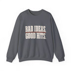 Bad Ideas. Good Hits. Sweatshirt - Charcoal - Flat Lay